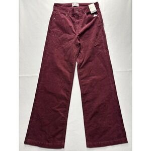 Gap Pants Womens 12 Tall Red High Rise Corduroy Wide Leg High Stride Relaxed